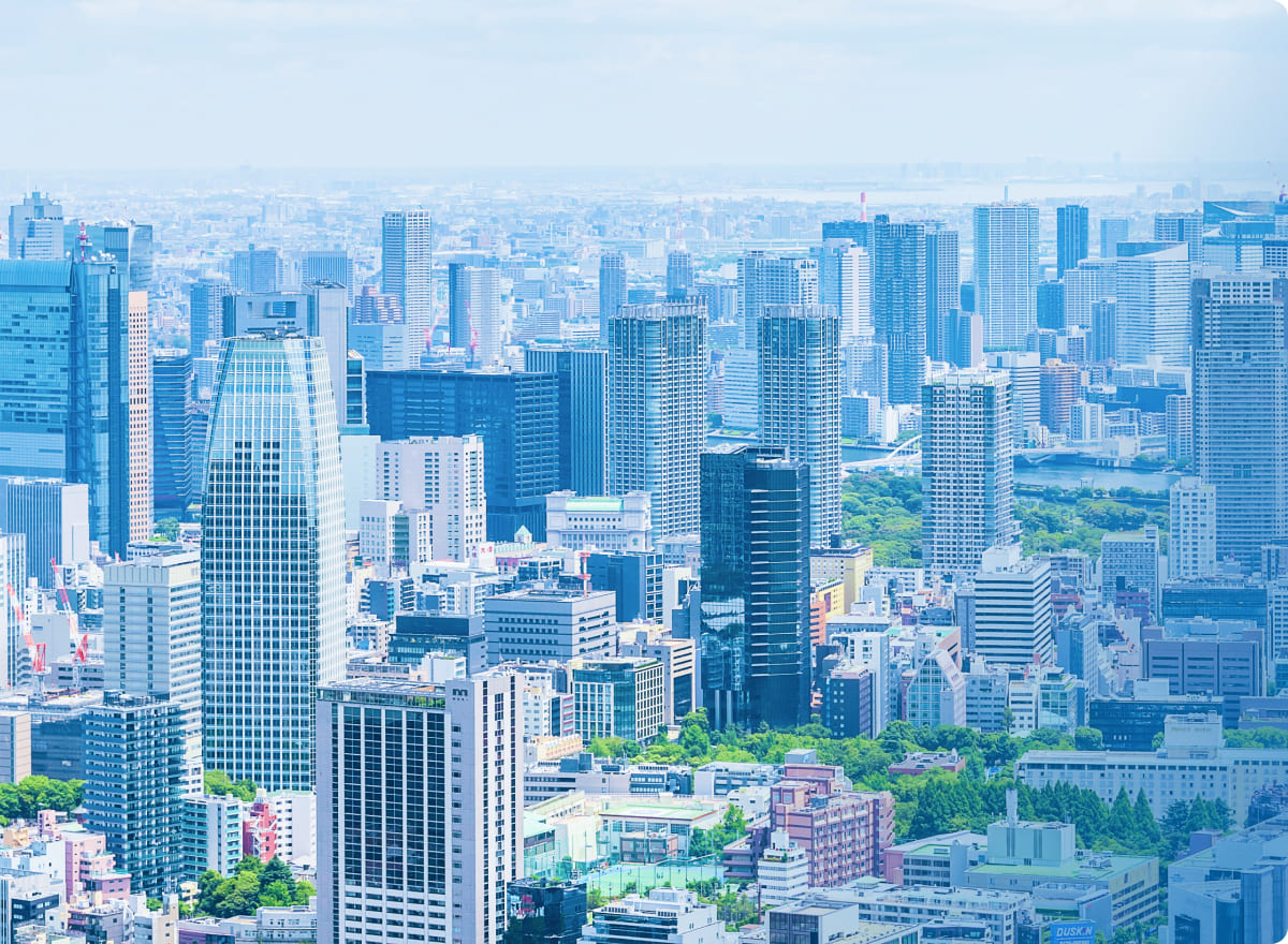 オフィス街の俯瞰写真